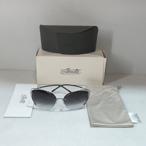 Silhouette woman’s sunglasses cat eye 8163/75 grey lenses gunmetal frame